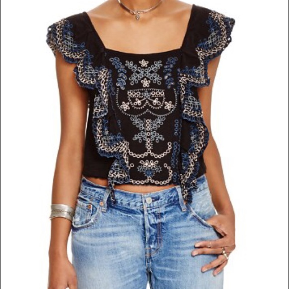Free People Shake Baby Shake Ruffle Top, NWT